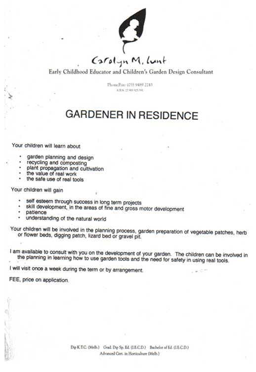 Gardener in residence 